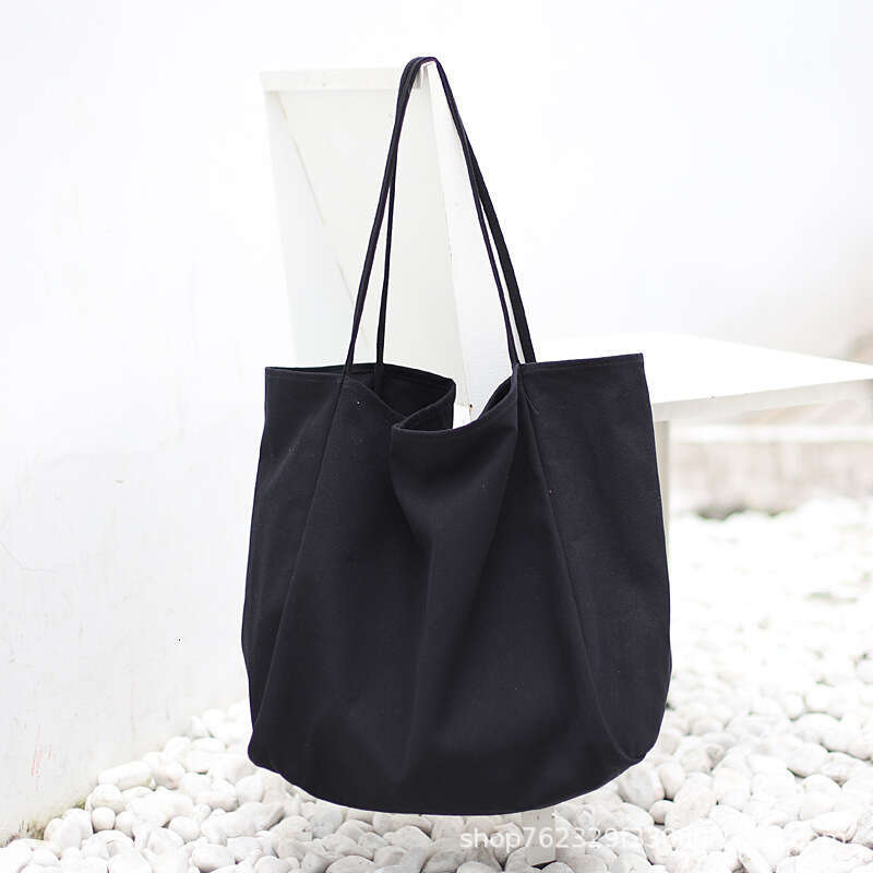 Instagram large capacity canvas commuting shopping cloth Korean solid color tote bag, lazy style