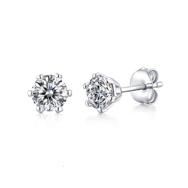 YSYH Fashion 925 Silver Six Prongs Moissanite Earrings for Girls