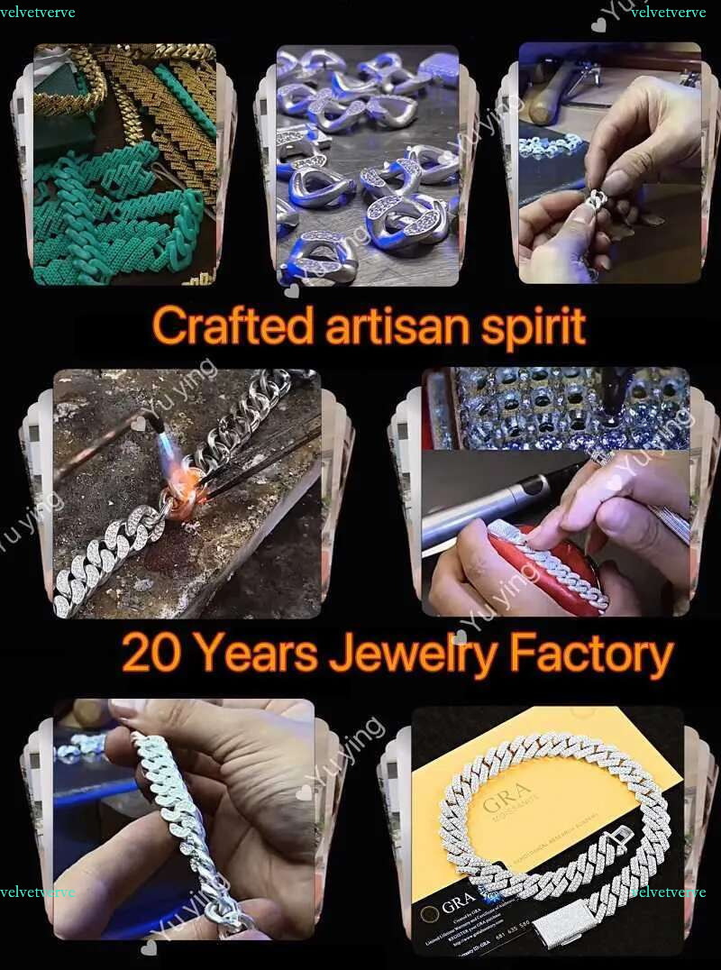 22mm Heavy Mossanite Jewelry For Men S Solid Sier Hip Hop Necklace VVS Moissanite Cuban k Chain