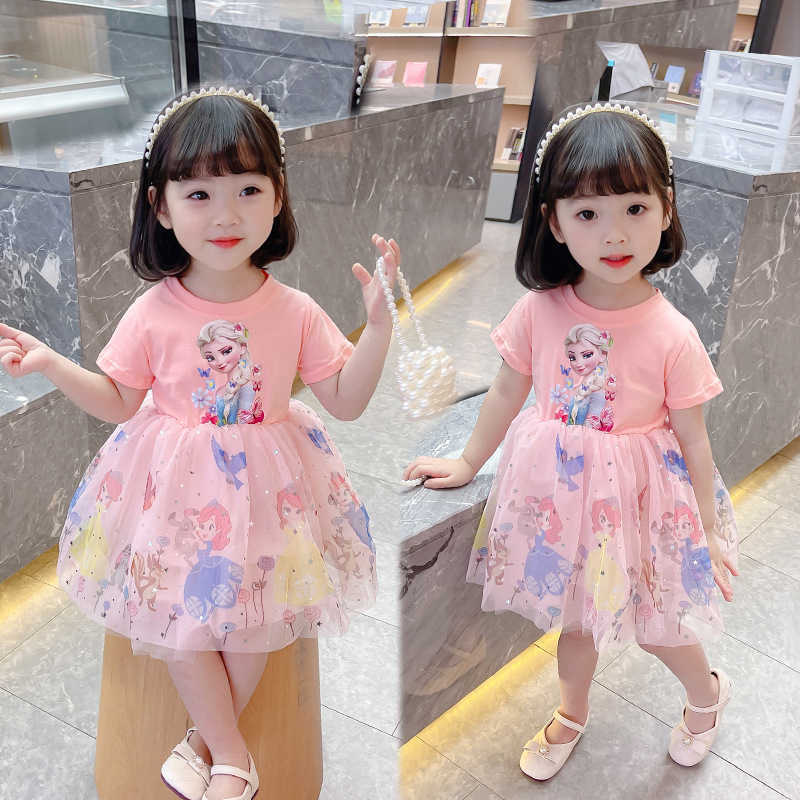 Girl's Dresses Baby girl summer dress 2025 new style childrens princess dress childrens girls summer stylish dress trend Y250307GQOS