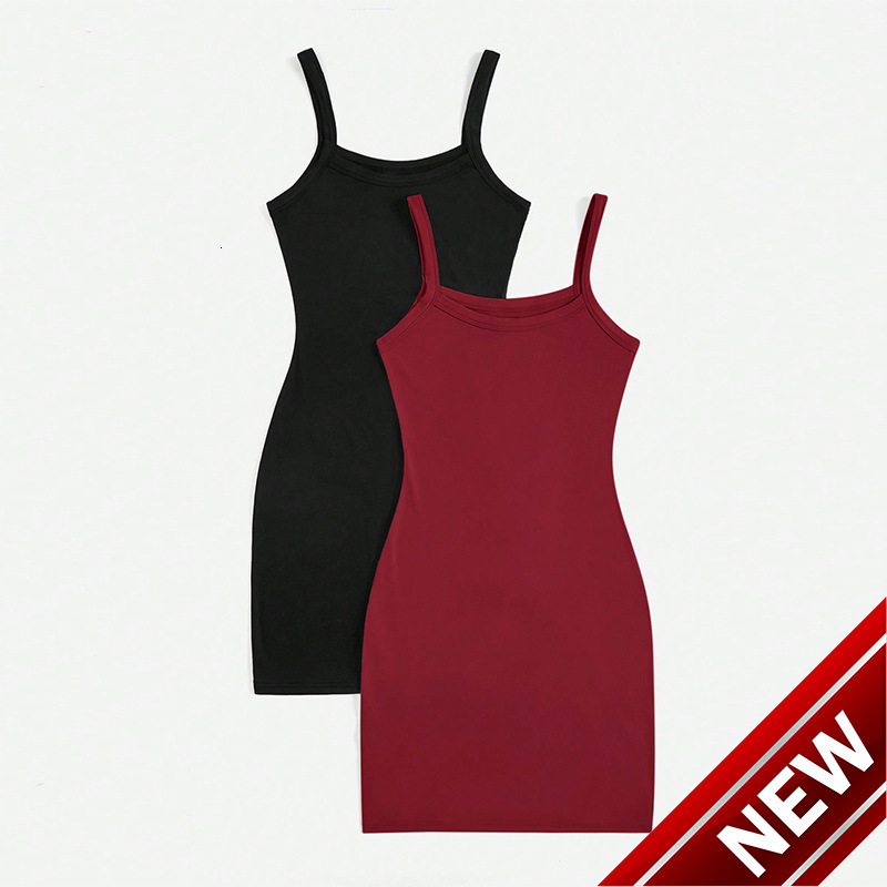 Dress 2025 Summer New Style Sexy Solid Color Strap Skirt for Women