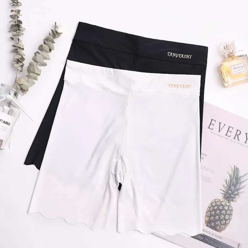 M~4XL Womens Safety Shorts Thin Breathable Non Curling Boxer Shorts High Waist Shorts Plus Four Corner Tight Shorts Y250412