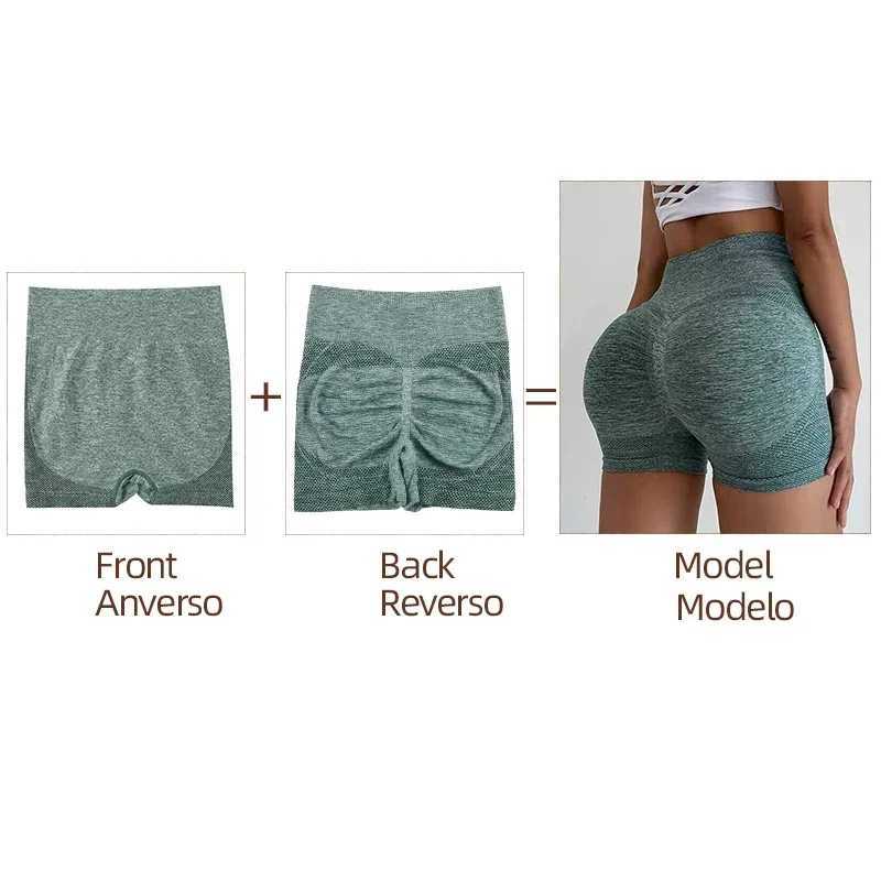 Womens Gym Shorts Fitness Womens Shorts Bicycle Sports Patch Work Seamless Yoga Shorts High Waist Boots Short Push ups Y250412