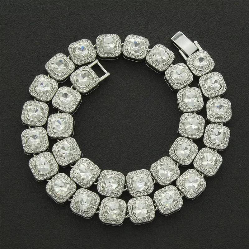 925 Silver VVS Moissanite Tennis Necklace Iced Out Chain Rock Sugar Style Hiphop Jewelry Yellow White Rose Gold Plated 8mm