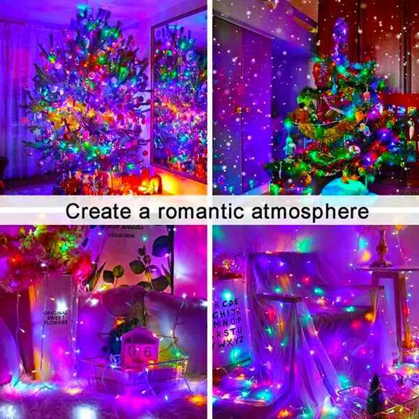 4Pack 400 LED Solar Light Outdoor Lamp String Lights For Holiday Christmas Party Waterproof Fairy Lights Garden Garland Copper M251113