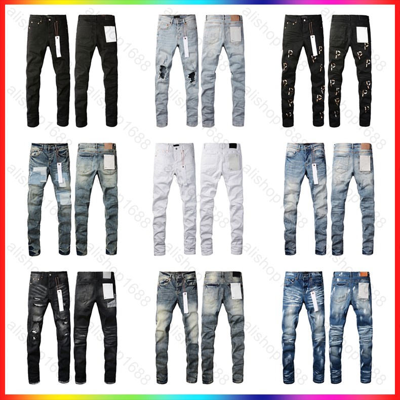 Designer purples jeans for mens high quality pants for men Fashion Splicing Jeans Ripped Denim Pants Luxury Hip Hop Distressed Men Women Ksubi Jean Trousers