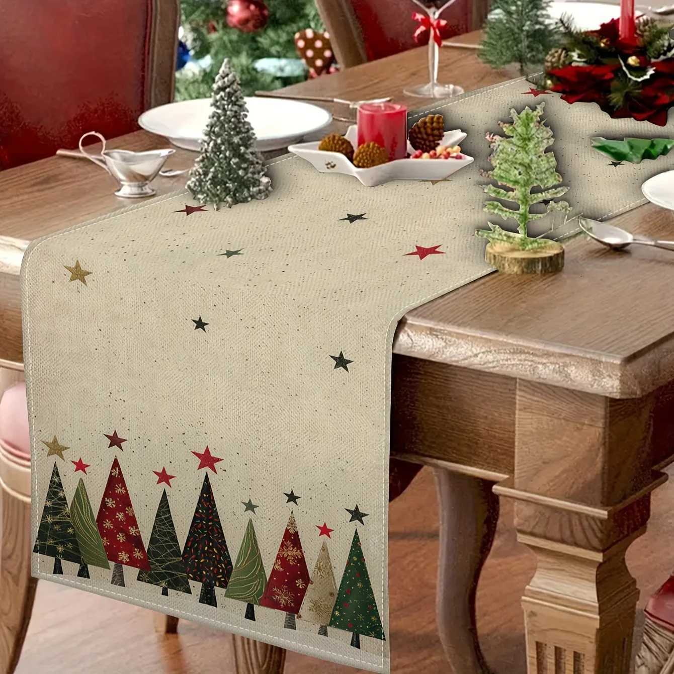 Christmas Bohemian Strip 1 Christmas Tree Table Runner Tablecloth Holiday Decoration Day Indoor and Outdoor Party Supplies Seasonal Celebr Y251113