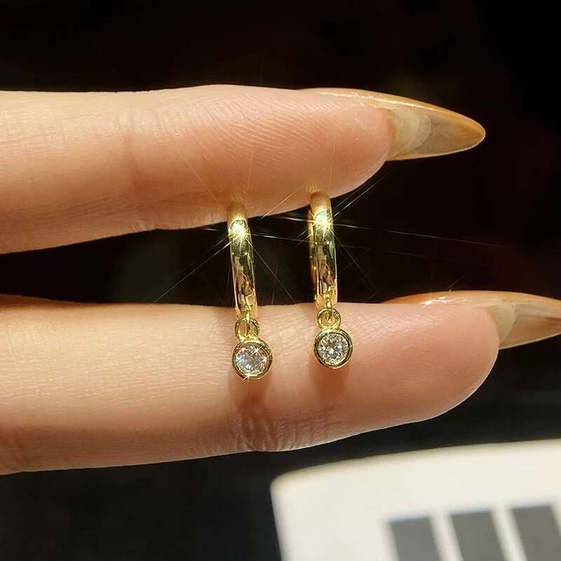 GRA Exquisite Bubble Certified Moissanite Diamond Hoop Earrings For Women Real 925 Sterling Silver Dating Shiny Luxury Jewelry