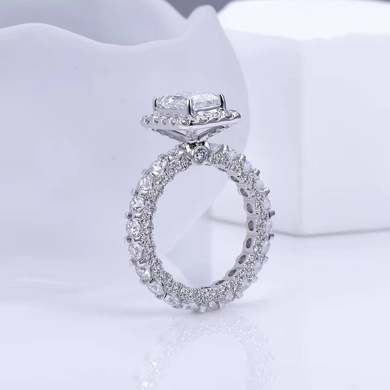 Women Jewelry 18k Gold Jewelry Solid White Gold Emerald Diamond Rings Engagement Fine Jewelry Rings
