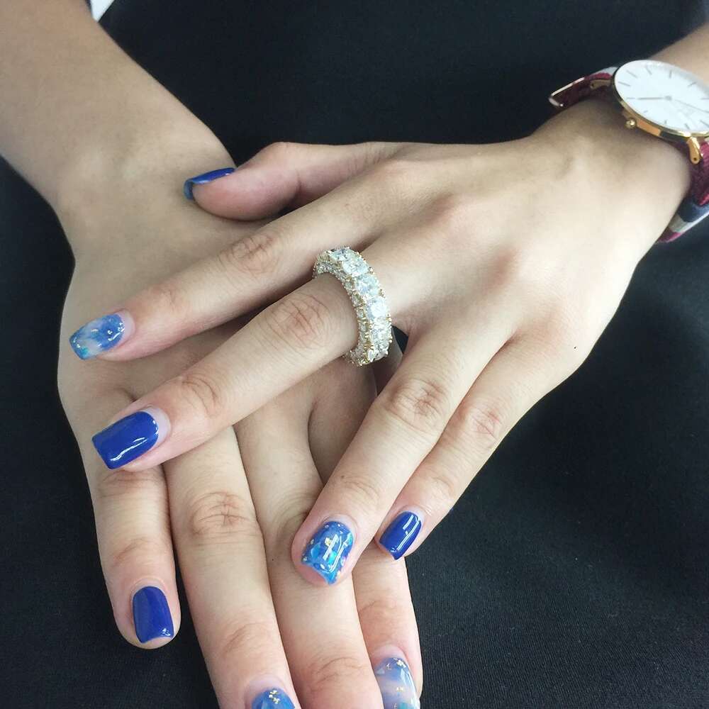 Solid 14K Yellow Gold DF Cushion Round 10.5ctw Moissanite Engagement Ring Full Diaond band For Women