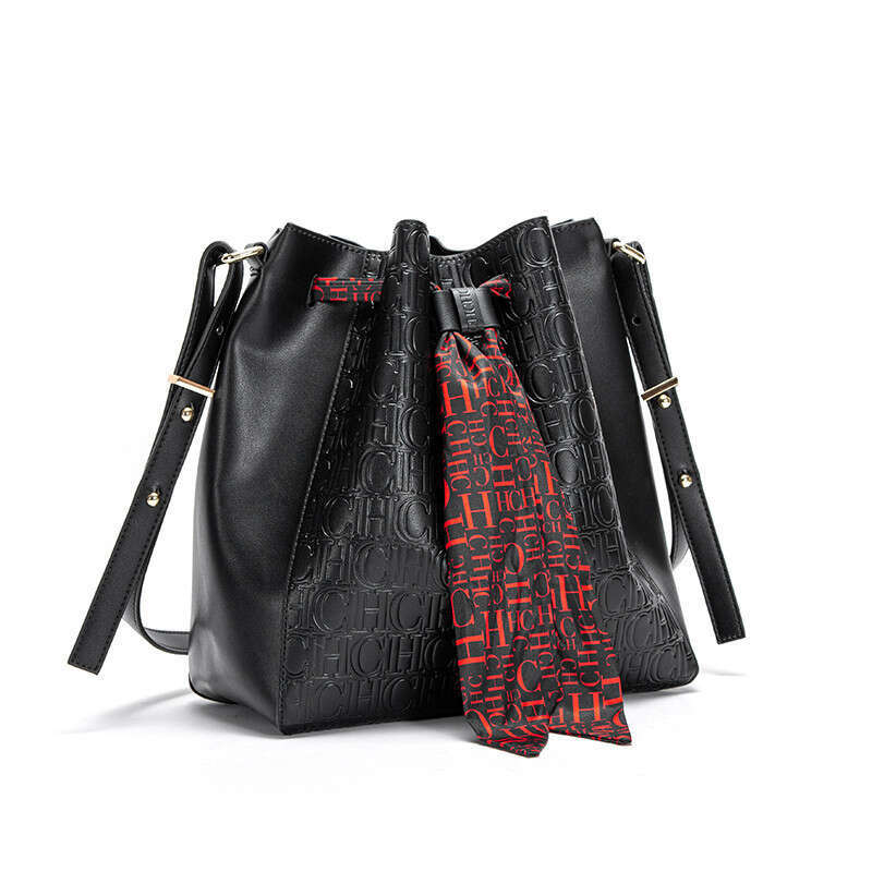 CHHC Luxury Brand Women's PU Large Capacity Shopping Travel Commuting Shrink Scarf Shoulder Bag Fashion Single