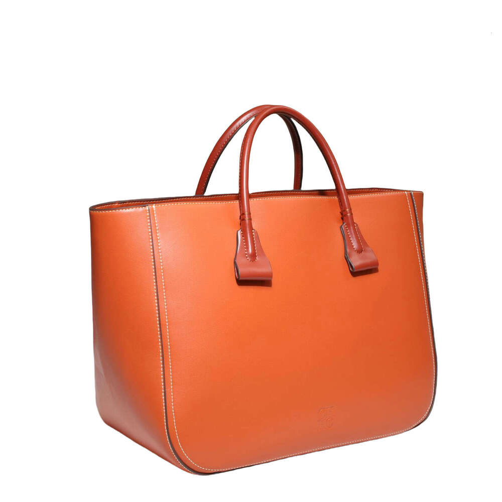 CHHC Solid Color Commuter Women's Handbag, Genuine Leather Luxury, Basket Bag, Large Capacity