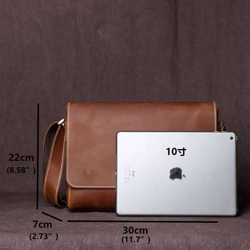 Designer Luxury NZPJ Men S Retro Shoulder Crazy Horse Horizontal Crossbody Bag Top Layer Leather Casual Ipad Bad