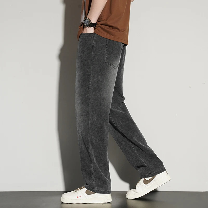 2025ss Autumn 190cm Big Tall Men Stretch Pants Long Length 115cm Large Size Straightleg Jeans Sports Leisure Clothi 251110 - view 4
