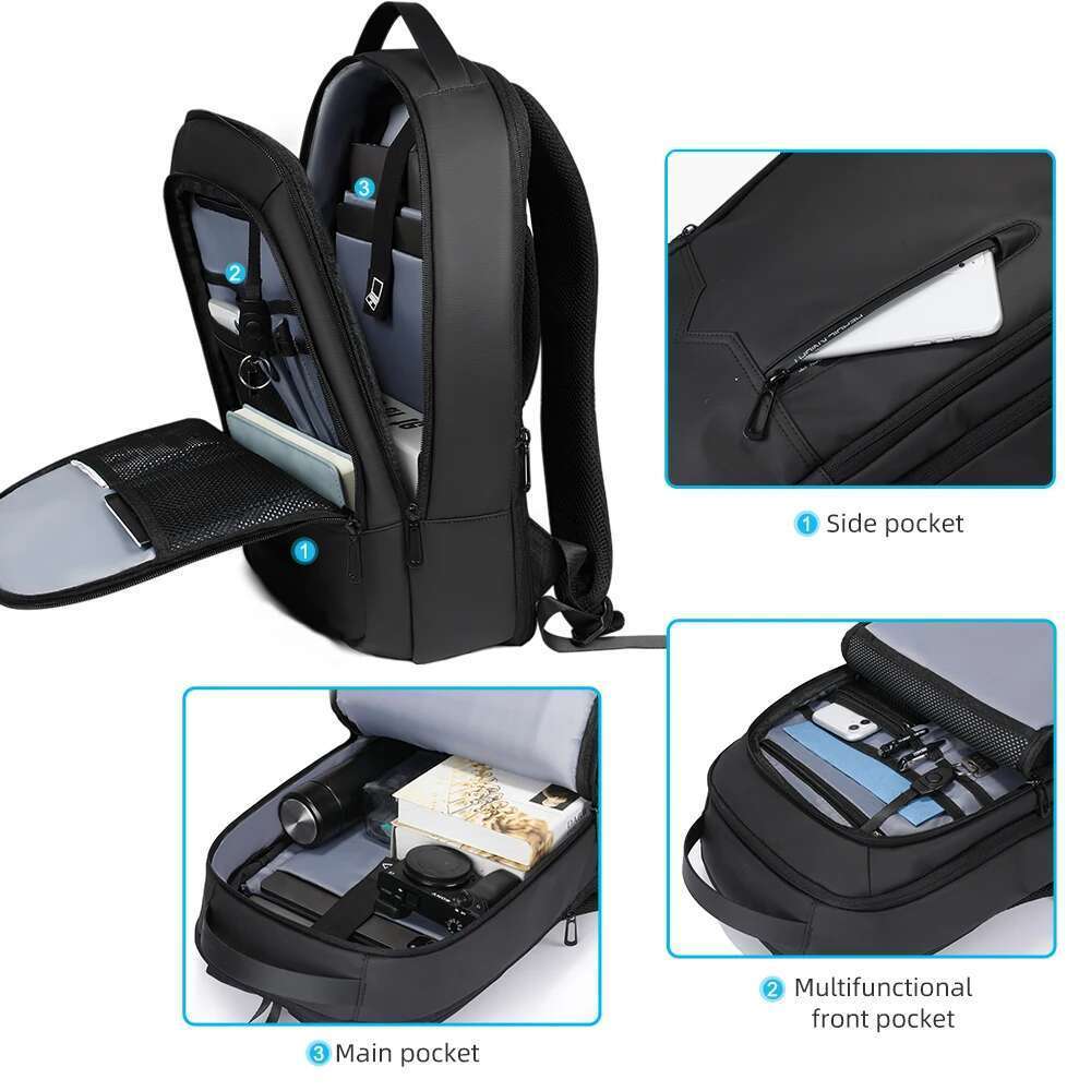 Heroic Knight Slim Man Laptop Waterproof School Bag With USB Charging For Boys Teenagers Backpack Men On Work
