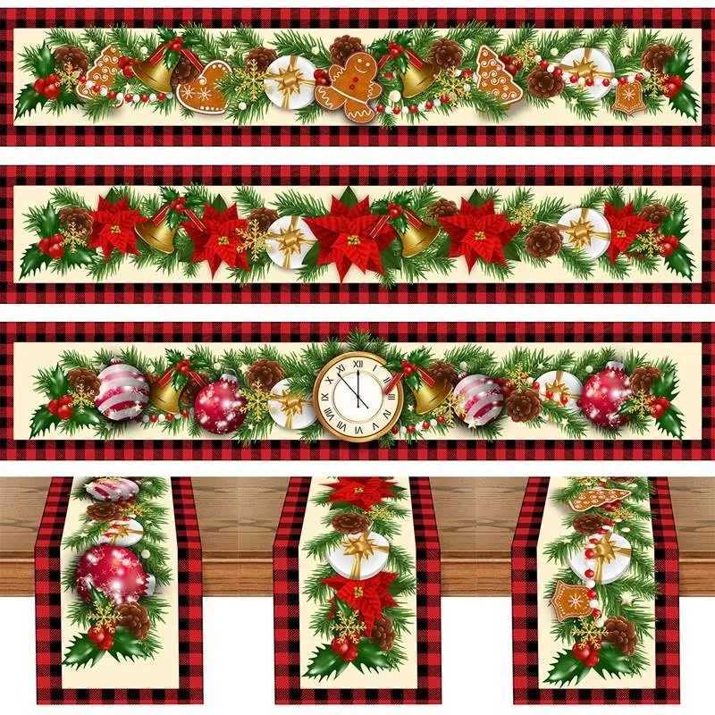 Christmas VIKAMA Christmas Table Runner Decorations Atmospheric Christmas Table Flag Christmas Gifts New Year Decorations Y251113