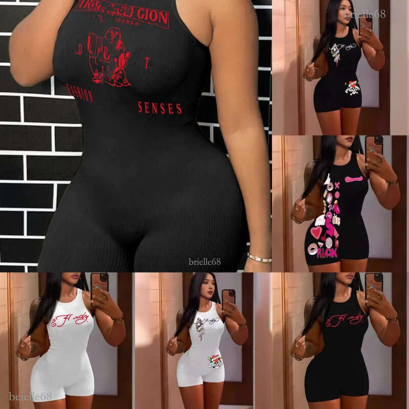 2025 Summer XS-XL Designer Womens Jumpsuits Sexy Printed Bodysuits Fashion Rompers