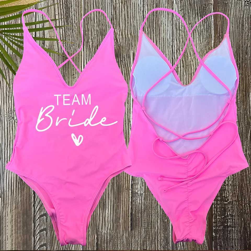 Sexy Padded One Piece Swimsuit Women Team Bride Swimwear Bikini Summer Bathing Suit Plus Size Beachwear Bachelorette Party LadyW251113