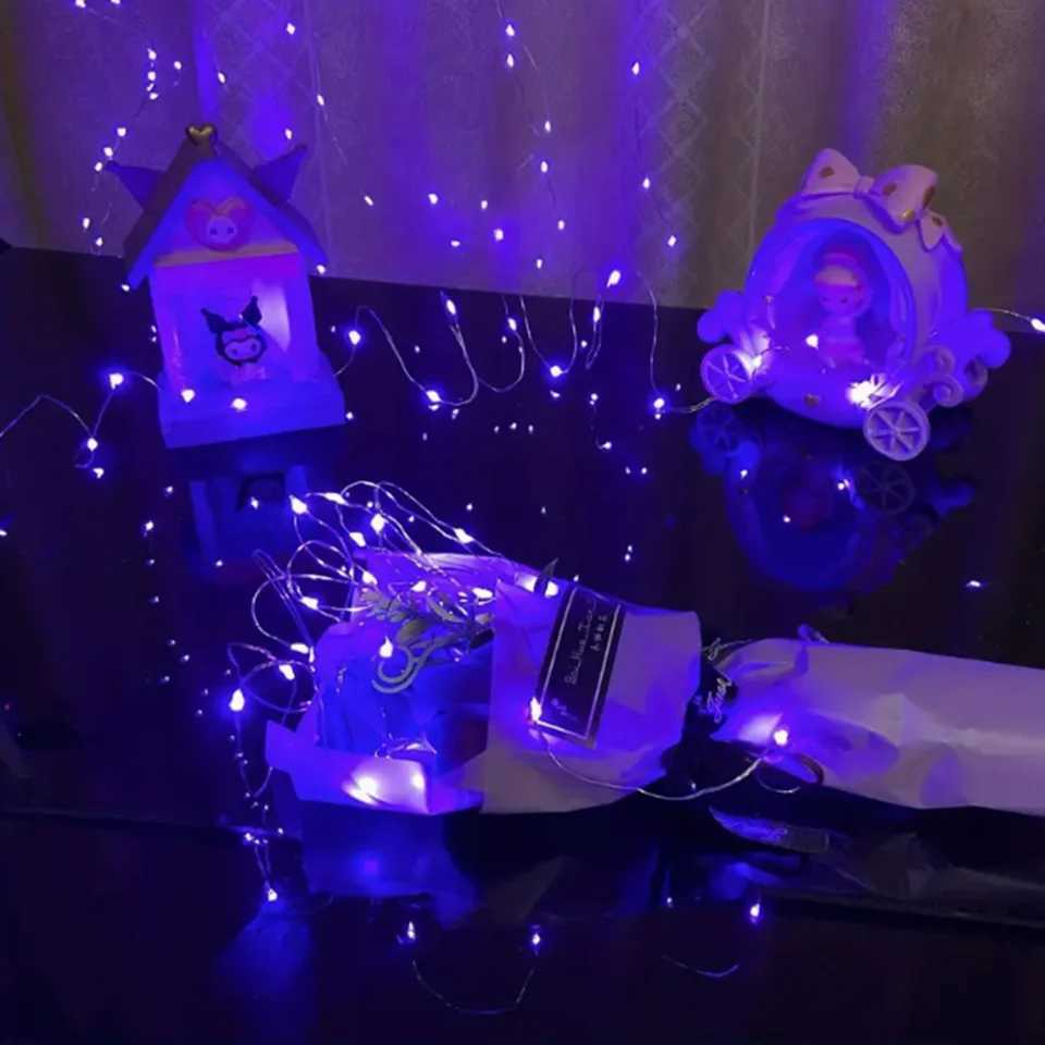 10m 100LED-3m30LED Fairy Light AA Battery Powered Purple Copper Line Light Suitable for Bedroom Christmas Party Decoration M251113
