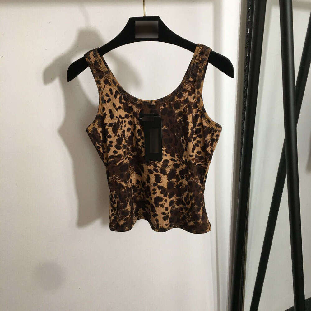 2025 hot selling new women's leopard letter print slim fit pure cotton camisole vest top