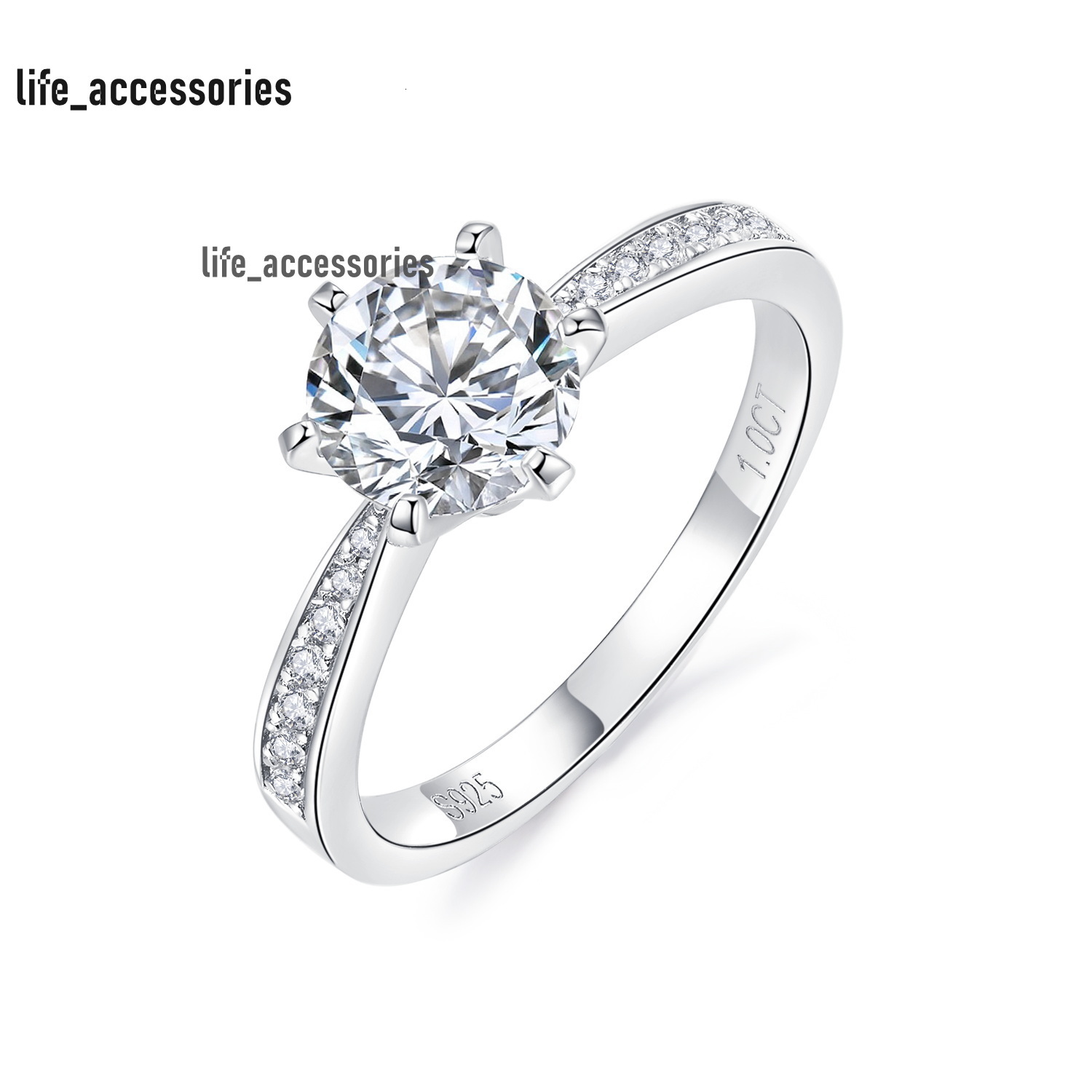 Starsgem D Color Moissanite Diamond Woman Sterling Silver 925 Rings Ready to Ship