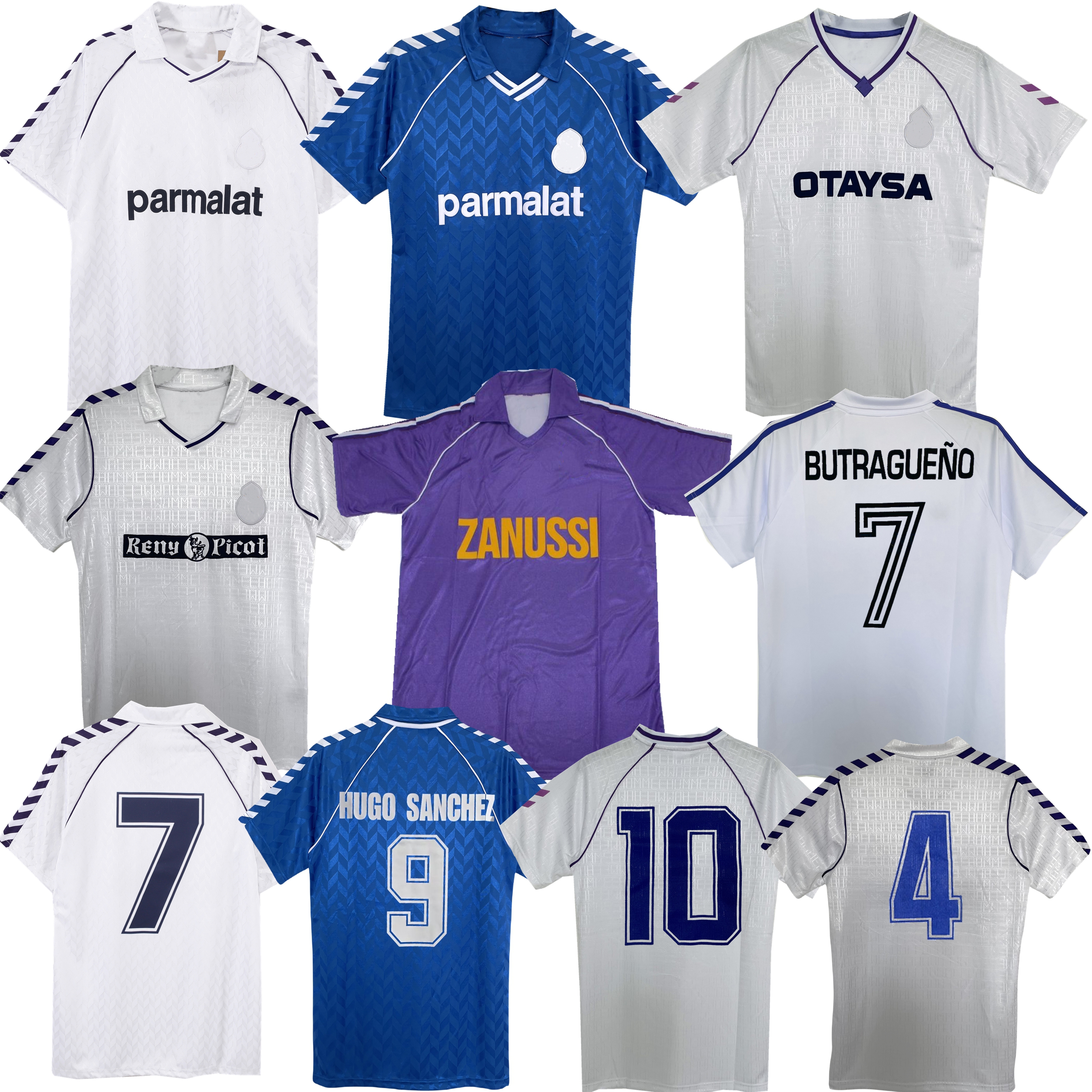 1984 1985 1986 1987 BUTRAGUENO retro soccer jersey 1988 1990 1992 Hierro Juanito Valdano Hugo Sanchez Hagi classic vintage Real Madris football shirt