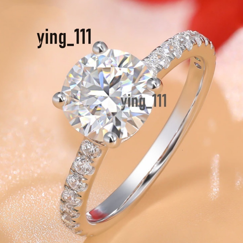 Pass Test Men Women Fashion Moissanite Ring S925 Solid Sterling Silver Simple 1.5ct Round VVS1 Moissanite Rings for Wedding Anniversary Size 5-11