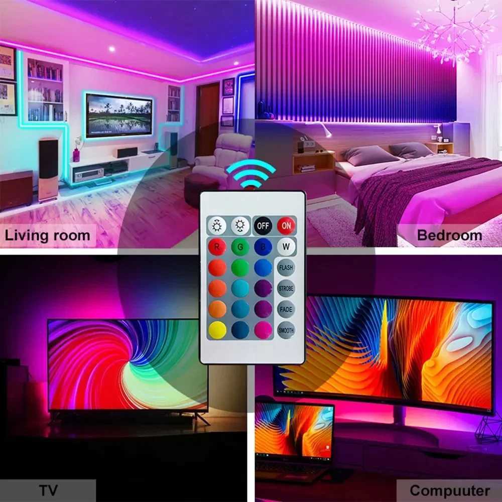 1-30M 5V USB Bluetooth LED Strip Light SMD 5050 5V RGB Flexible LED Strip Bluetooth APP Control Color Change For TV background W251112