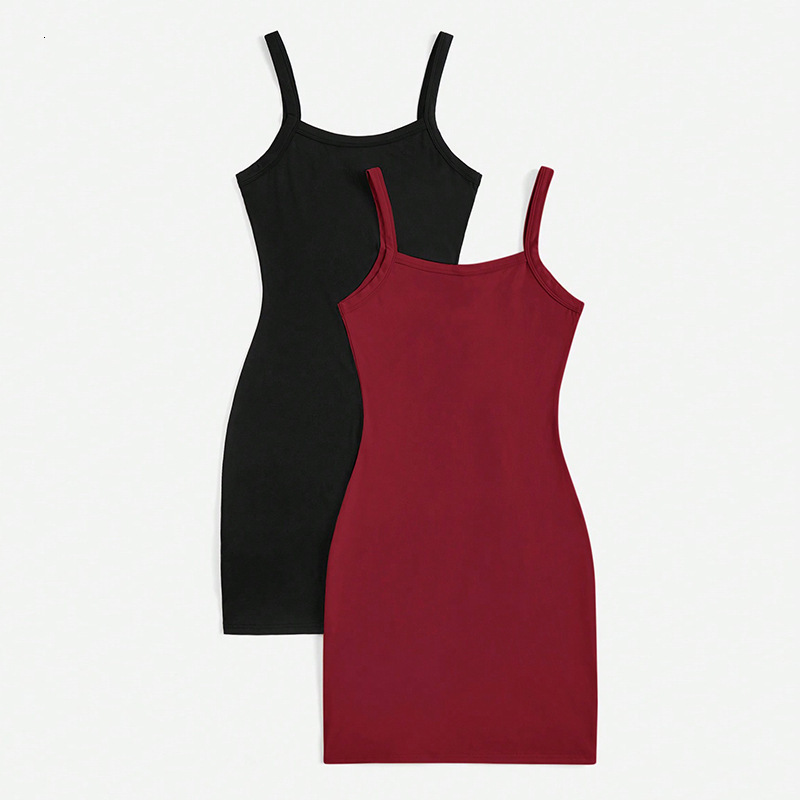 Dress 2025 Summer New Style Sexy Solid Color Strap Skirt for Women