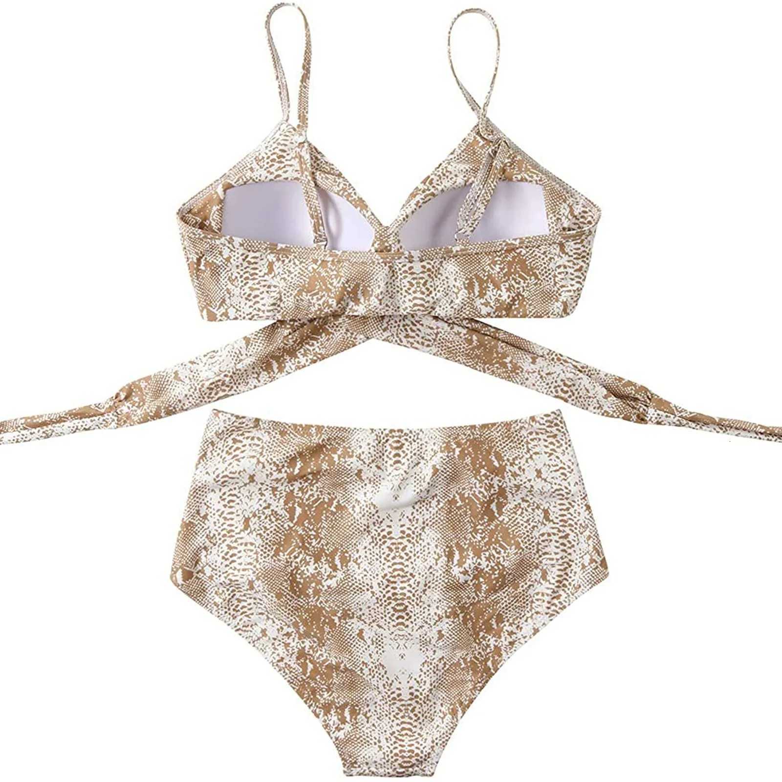 Fashion Womens Summer Sexy Tie-Dye Split Two-Piece Bikini SwimsuitW251113