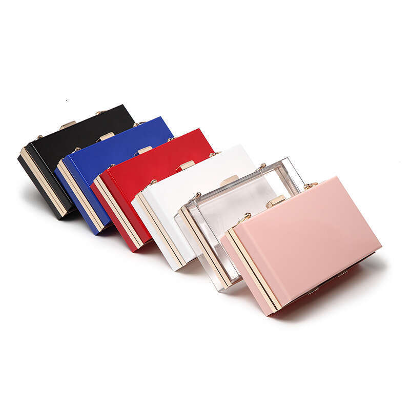 Acrylic Transparent Box Women's Handheld Dinner One Shoulder Small Square Cross Body Chain Bag