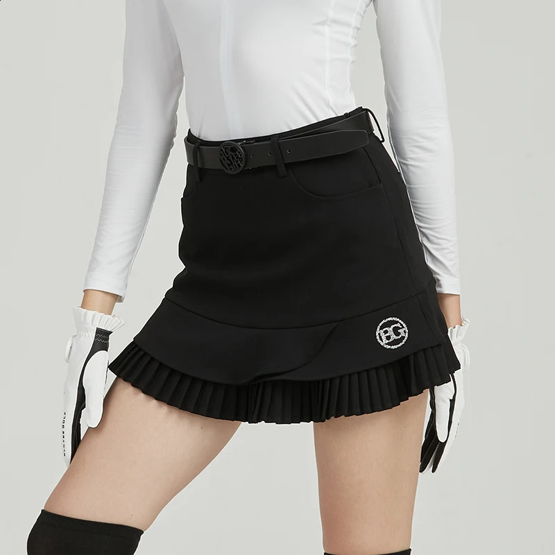 BLKTEE Golf Ladies Pleated Skirt Double-layer Fashion Skort Slim Golf Short Skirts with Inner Pants Women Sports Culottes 250411