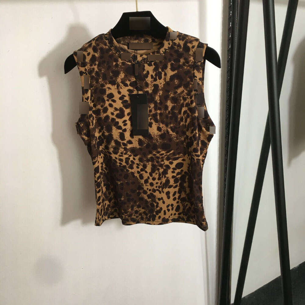 2025 hot selling new women's leopard letter print slim fit pure cotton camisole vest top