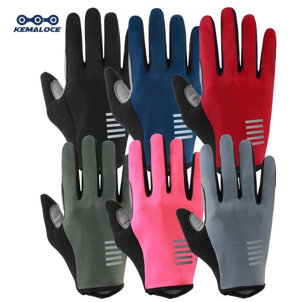 KEMALOCE Cycling Gloves Full Finger Men Woman Road Bike Gel Summer Bicycle Mittens Non-Slip Black Blue Pink S-2XL MTB Bike GloveC250412
