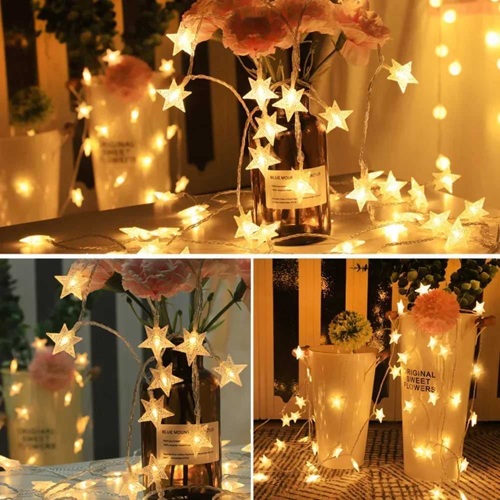 15m/3m LED Star String Lights Christmas Garland Battery Powered Wedding Party Curtain String Fairy Lamps For Home W251112