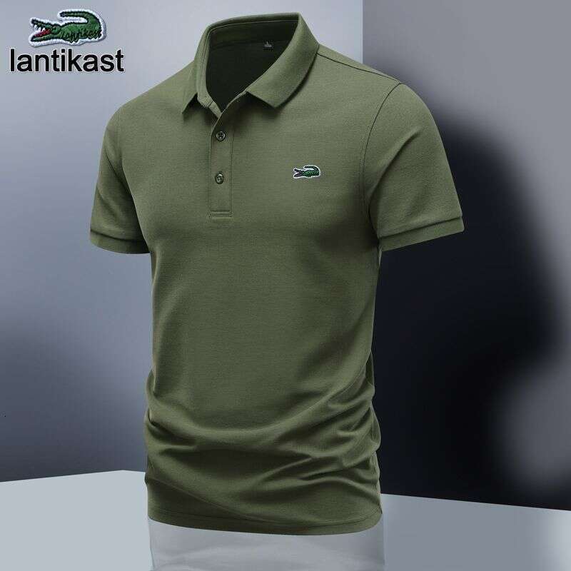 Noble designer hoodie Crocodile LANTI KAST Summer New Short Sleeve Polo Sport Shirt Sports Casual Breathable Turn-down Collar Fashion T-shirt Men'