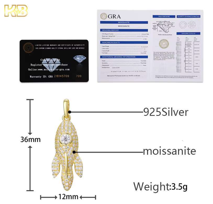 Hip Hop Luxury Moissanite 925 SilverPendant Iced Out Diamond Cut Stones Premium Jewelry Dazzling Bold Streetwear Statement