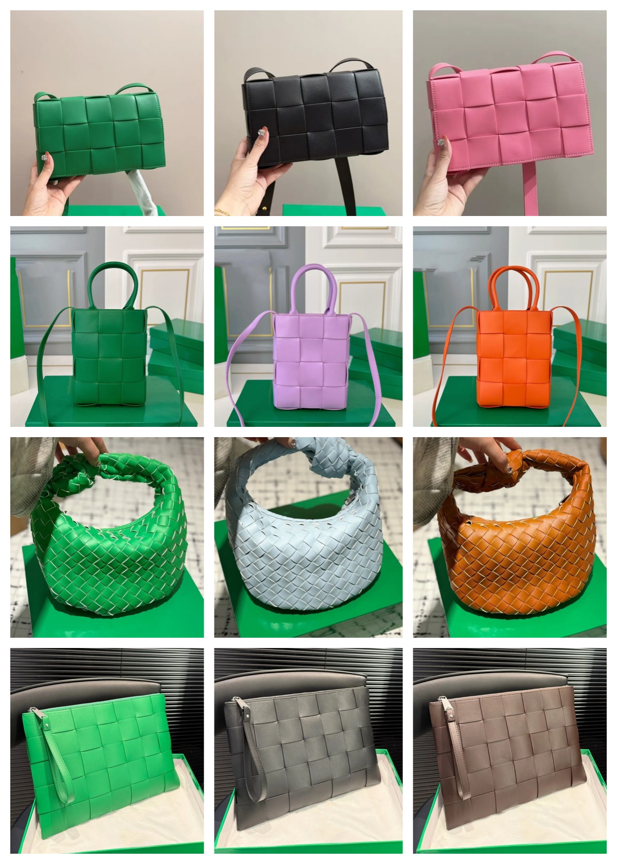 women Designer cassette shoulder bag luxnuy classic genuine leather weave grid flip cover handbag fashion lady crossbody bag tote bag evening wear Clutch bag