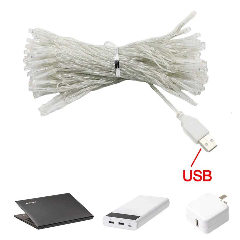 3M 5M 10M USB LED String Light Christmas Tree Fairy Light Chain Waterproof Garland Outdoor Lamp Wedding Garden Christmas Decor M251113