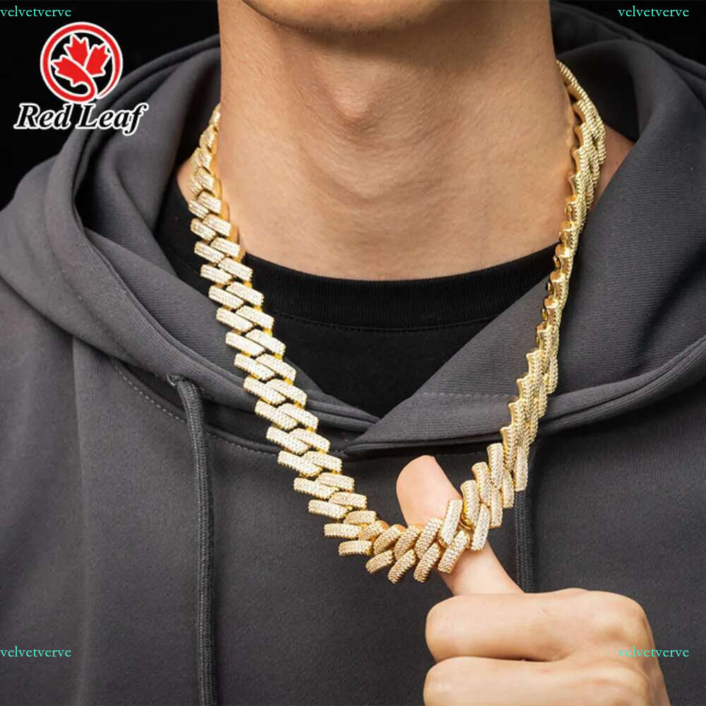 Designer Jewelry Popular k Chain Hip Hop 14mm 15mm 20mm D VVS1 Round Brilliant Cut Pass Dia Tester Moissanite Cuban Necklace Men for