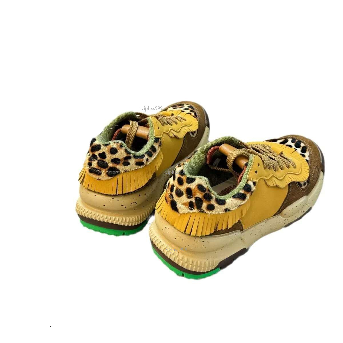 2025 New Designer Shoes Outdoor Board Shoes Mars Leopard Print Fringe Casual Sports Running Shoes Indigenous Tribal Style Sneakers