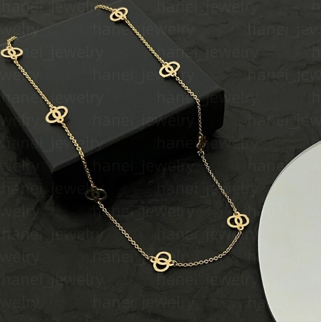 Necklace Love Gift 18K Gold Plated Family Boutique Jewelry Long Chain Designer Luxury Chain Necklace With Correct Logo Autumn New Simple Fashion Necklace