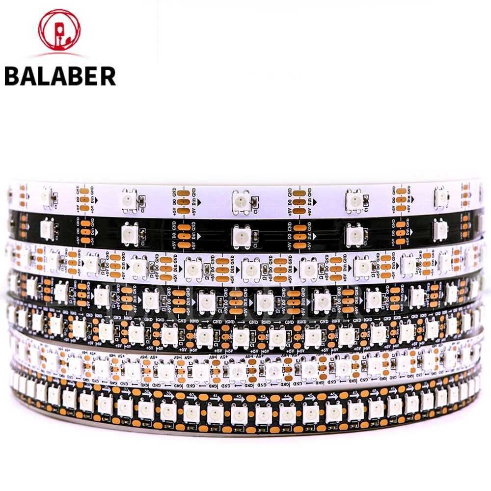DC5V/12V WS2812B addressable LED strip 5050 RGB LED strip WS2812 smart LED light black/ white PCB waterproof IP30/IP65/IP67 W251112