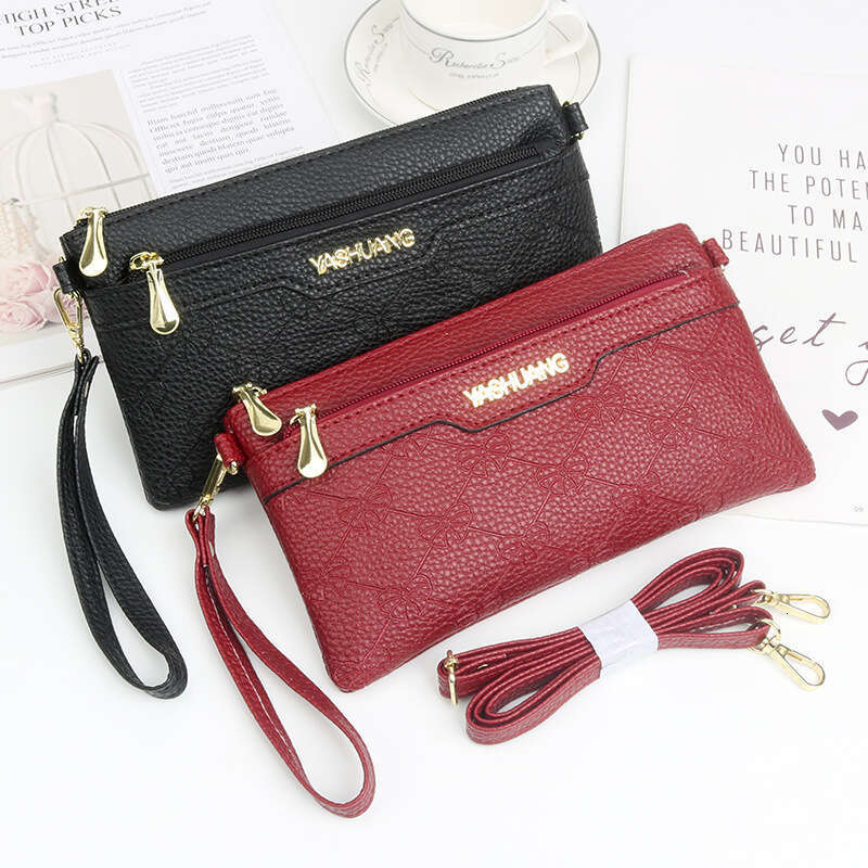 Women's fashionable new dual-purpose crossbody handbag, casual embossed mobile phone bag, zero wallet, women's small bag