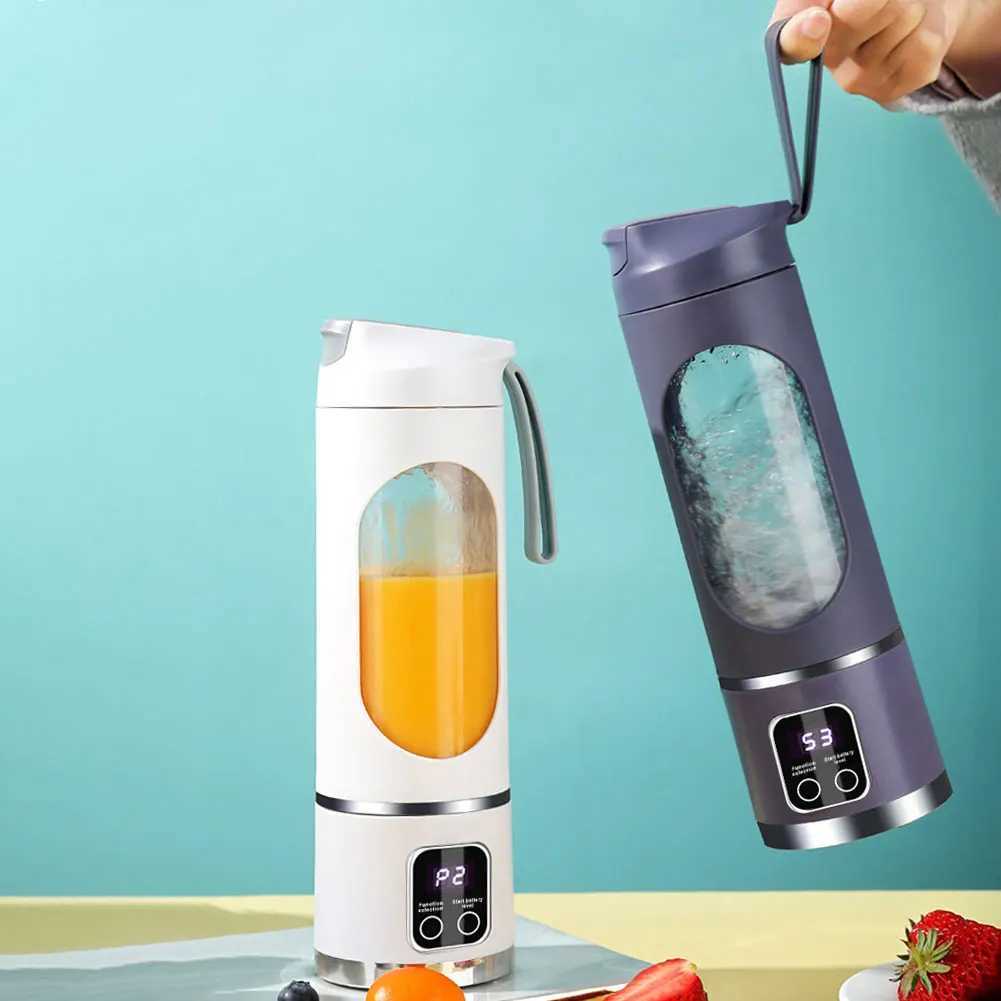 450ml Portable Juicer Electric Juicer Cup USB Rechargeable Mini Electric Juicer with 8 Blades for Home Office Travel C251113