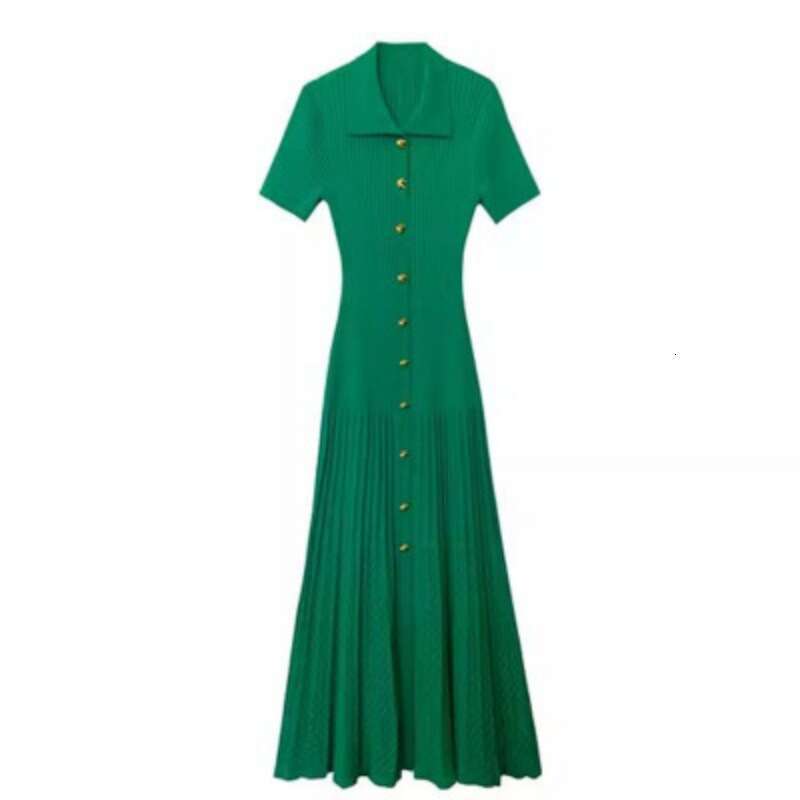 Designer New Chinese Socialite Style Short Sleeved Knitted Mid Length Dress For Summer 2025, Slimming Down