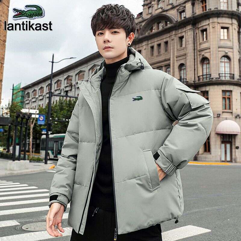 Noble Crocodile Hooded Warm designer handbag White Duck Winter for Men Loose Casual Trendy Short Down Jacket Youth Coat