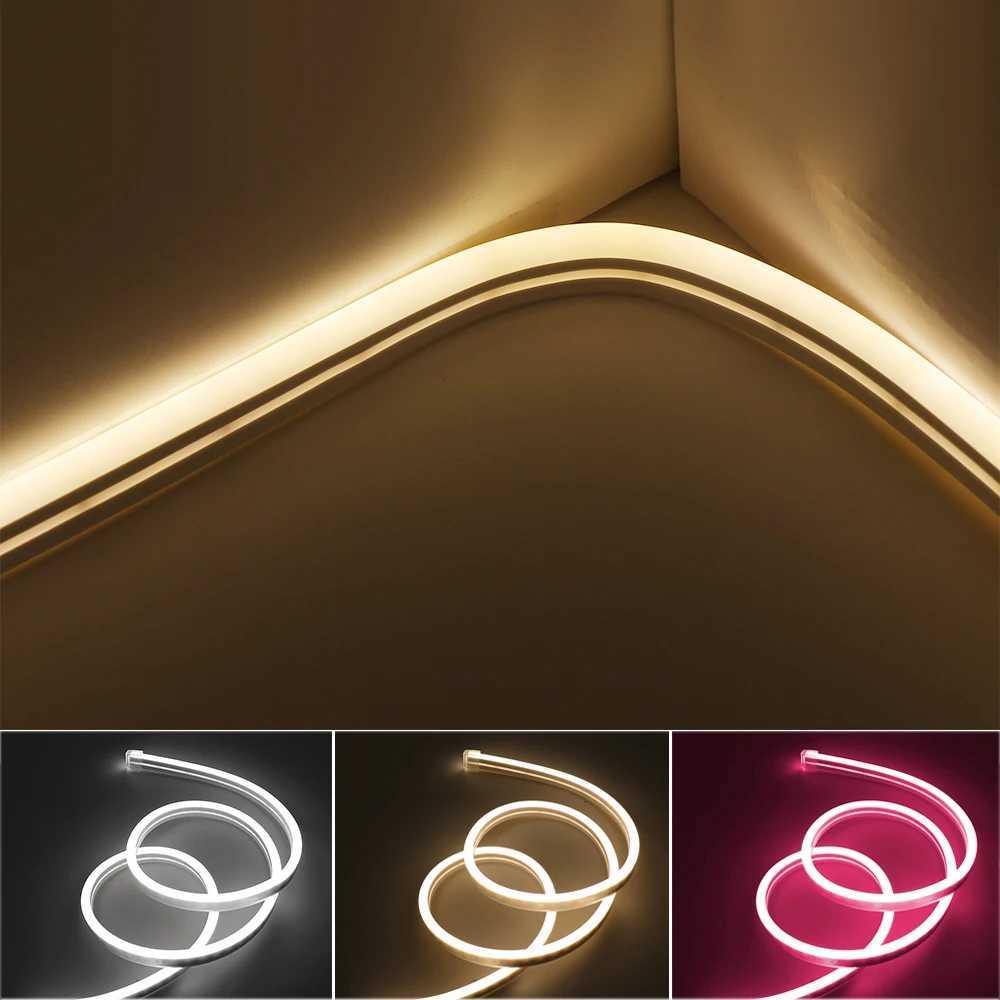 DC 12V Neon Strip 2835 120Leds/M Home Garden Decor White/Blue/Pink/Yellow/Green/Red Flexible Ribbion Rope LED Strip W251112