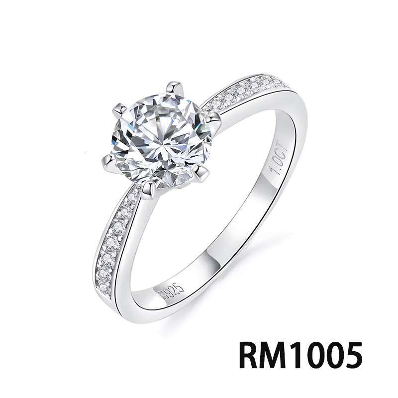 Starsgem D Color Moissanite Diamond Woman Sterling Silver 925 Rings Ready to Ship