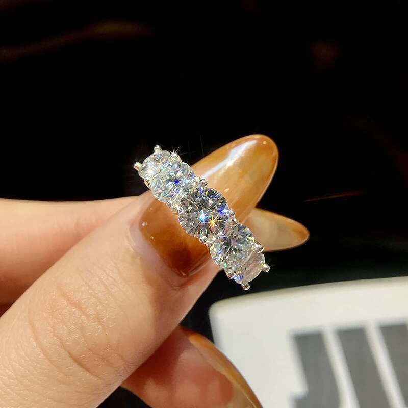GRA 1CT Premium Moissanite Diamond Sparkling Ring Suitable for Womens Wedding Real 925 Sterling Silver High Quality jewelry